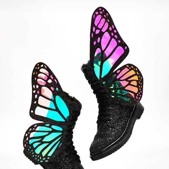 LAST! Club Exx Metamorphic Glitter Boots Butterfly - Picture 3 of 3